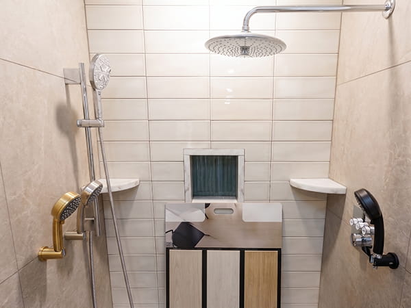 Bathroom showroom with tile fixtures and bathroom renovation finishes in New Jersey