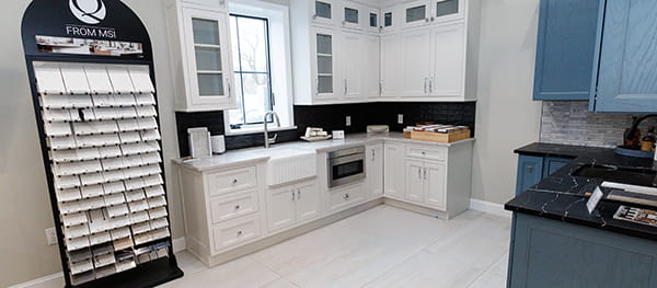 Kitchen and bathroom showroom displays with cabinetry tile and remodeling inspiration in New Jersey