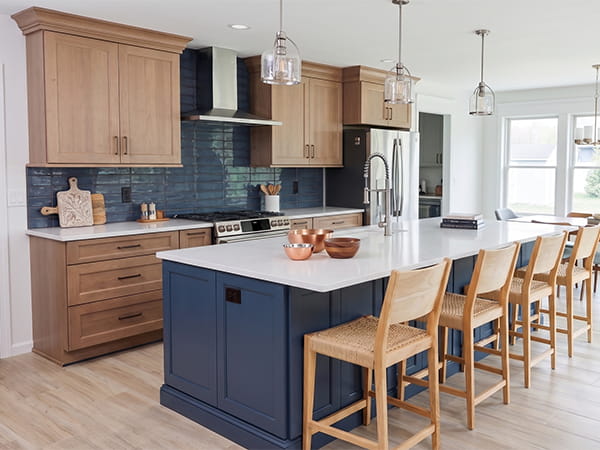 Kitchen and sitting area home addition completed by home remodeling contractors in Robbinsville New Jersey
