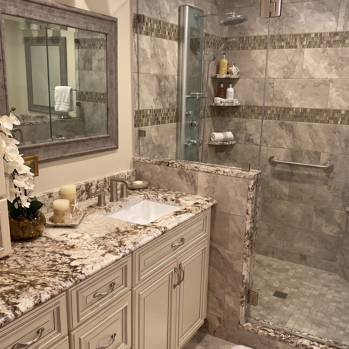 Bathroom remodel contractors in Princeton NJ creating custom bathroom renovations with premium materials