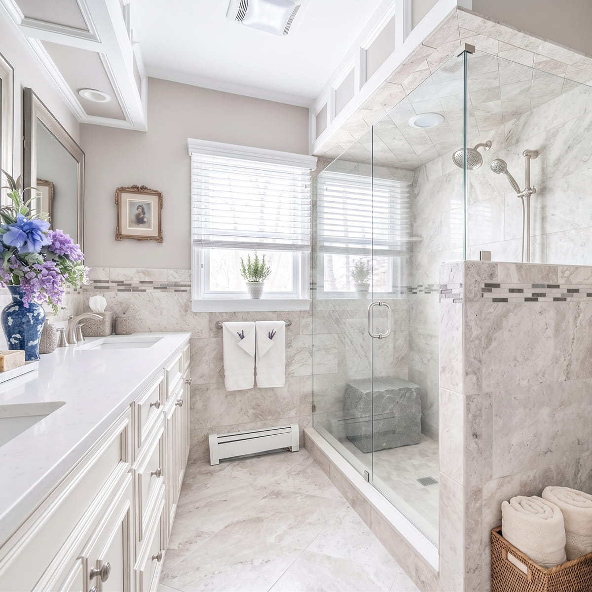 Bathroom remodel contractors in Robbinsville NJ creating custom bathroom renovations with premium materials