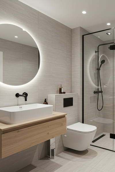 Bathroom remodel completed by bathroom remodeling contractors in Robbinsville NJ