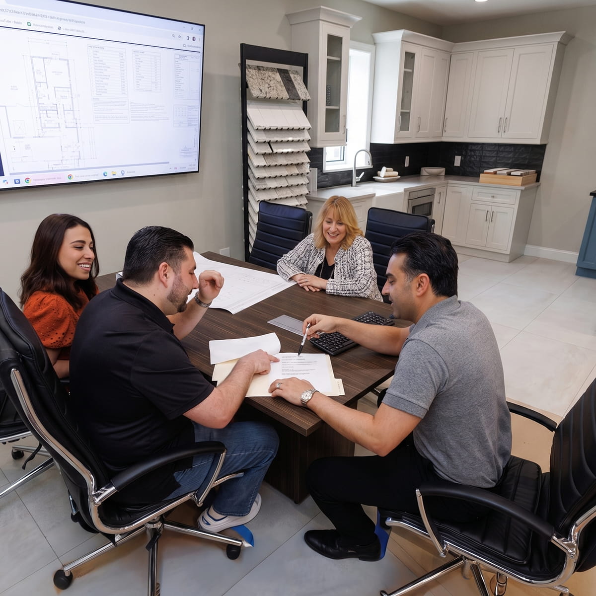Kitchen and bath showroom near Allentown NJ with cabinetry, countertops, flooring, and 3D design planning