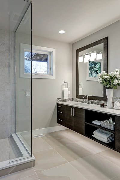 Modern bathroom remodel completed by bathroom remodeling contractors in Belmar NJ