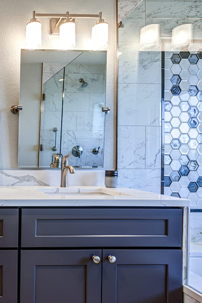 Modern bathroom vanity and fixture installation in Allentown New Jersey