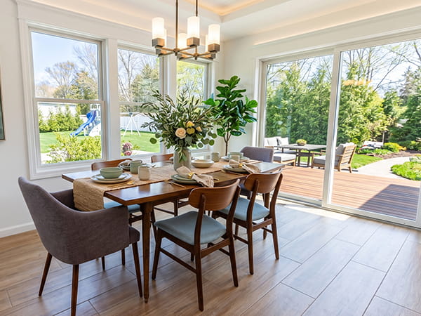 Room addition contractor completing a kitchen and dining room home expansion in New Jersey